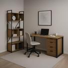 Conjunto Escritório Home Office Moderno Kappesberg com Estante Alta, Mesa e Gaveteiro - Aço e Madeira Conjunto Escritório Home Office Moderno Kappesberg com Estante Alta, Mesa e Gaveteiro - Aço e Madeira