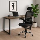 Conjunto Escritório Mesa 120x70 + Cadeira Ergonômica Mesh Regulável