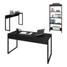 Conjunto Escritório Mesa 150 Aparador e Estante Studio Industrial Preto - Mpozenato