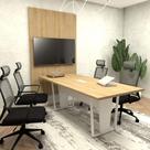 Conjunto Escritório Mesa 2m Caixa Tomada e Painel TV MB F5