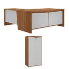 Conjunto Escritório: Mesa Chefia 6300 + Balcão 6288 Conjunto Escritório: Mesa Chefia 6300 + Balcão 6288