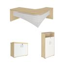 Conjunto Escritório: Mesa Diretor + Balcão + Armário Conjunto Escritório: Mesa Diretor + Balcão + Armário