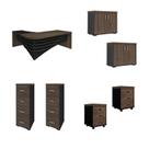 Conjunto Escritório: Mesa + gaveteiros + balcões + arquivos