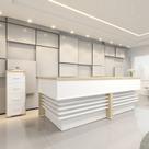 Conjunto Escritório Recepção 3 Peças com 2 Balcões em L Tamburato 147,7cm 1 Gaveteiro Conjunto Escritório Recepção 3 Peças com 2 Balcões em L Tamburato 147,7cm 1 Gaveteiro