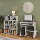 Conjunto Escrivaninha 160 e Estante Book com Diversos Nichos Branco Conjunto Escrivaninha 160 e Estante Book com Diversos Nichos Branco