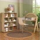 Conjunto Escrivaninha Ceci e Estante Book com Diversos Nichos Bege Naturale Conjunto Escrivaninha Ceci e Estante Book com Diversos Nichos Bege Naturale