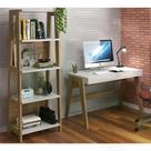 Conjunto Escrivaninha Com Estante Hanover Off White