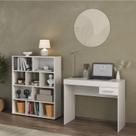 Conjunto Escrivaninha Cooler e Estante Book com Diversos Nichos Branco Conjunto Escrivaninha Cooler e Estante Book com Diversos Nichos Branco