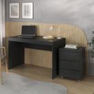 Conjunto Escrivaninha Office Mesa 120cm e Gaveteiro 3 Gavetas com Rodízios Cali