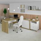 Conjunto Escrivaninha Smart e Gaveteiro Day Olmo com Branco