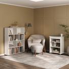 Conjunto Escrivaninha Tampo e Estante Book com Diversos Nichos Branco Conjunto Escrivaninha Tampo e Estante Book com Diversos Nichos Branco