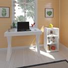 Conjunto Escrivaninha Veneza e Estante Clean 450x812 Cor Branco