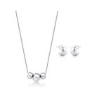 Conjunto esferas lisas banhado a ródio branco acetinado Conjunto esferas lisas banhado a ródio branco acetinado