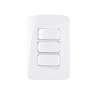 Conjunto espelho 3 interruptores simples 10a-250v 4x2 branco b3 margirius