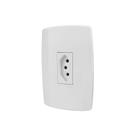 Conjunto Espelho 4x2 com 1 Tomada 10A 250V~ Vertical Linha Slim Ilumi - 80140