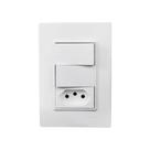 Conjunto Espelho 4x2 com 2 Interruptores Simples + 1 Tomada 10A 250V Linha Vivaz Ilumi - 78210