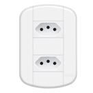 Conjunto Espelho 4x2 com 2 Tomadas Separadas 10A 250V~ Linha Blanc Fame 3918