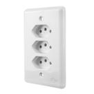 Conjunto Espelho 4x2 Com 3 Tomadas de Energia 10A 250V Módulo Monobloco Linha Stylus Ilumi (Ref.: 201201) Conjunto Espelho 4x2 Com 3 Tomadas de Energia 10A 250V Módulo Monobloco Linha Stylus Ilumi (Ref.: 201201)