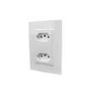 Conjunto Espelho Monobloco 4x2 2 Tomadas Separadas 20A 250V Com Suporte Linha Vivaz - Ilumi - 78121
