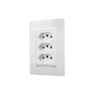 Conjunto Espelho Monobloco 4x2 com 3 tomadas 20A 250V~ Linha Vivaz Ilumi - 78124 Conjunto Espelho Monobloco 4x2 com 3 tomadas 20A 250V~ Linha Vivaz Ilumi - 78124