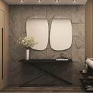 Conjunto Espelho Organico Goiania 70x110 Cm Cinza