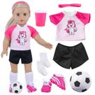 Conjunto esportivo de futebol para bonecas 18INDC de 7 peças e 18"