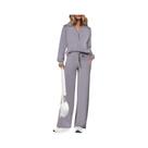 Conjunto Esportivo Feminino De Duas Peças Com Caimento Solto: Moletom Com Meio Zíper E Calça Jogger