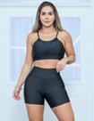 Conjunto Esportivo Feminino Short com Tela nas Laterais e Top com Bojo Removível