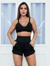 Conjunto Esportivo Feminino Short Running com Bolsos em Dry Fit e Top com Bojo Conjunto Esportivo Feminino Short Running com Bolsos em Dry Fit e Top com Bojo