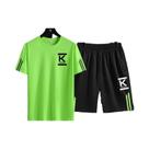 Conjunto Esportivo Masculino De Secagem Rápida Em Seda Gelada, Camiseta De Manga Curta E Calça De