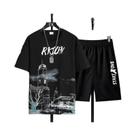 Conjunto Esportivo Masculino De Verão Com Secagem Rápida E Respirável, Camiseta De Manga Curta Com