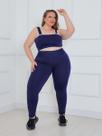 Conjunto Esportivo Plus Size G1 48-50 Top Alça Larga e Legging Sem Transparência