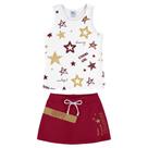 Conjunto Estampa Estrela Metalizada Alenice Menina