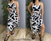Conjunto Estampado branco e preto
