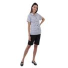Conjunto Estampado de Bermuda e Jaleco em Algodão para Doméstica, Copeira, Faxineira, Arrumadeira Cor:PretaTamanho:M Conjunto Estampado de Bermuda e Jaleco em Algodão para Doméstica, Copeira, Faxineira, Arrumadeira Cor:PretaTamanho:M
