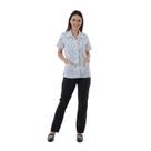 Conjunto Estampado de Calça e Jaleco em Algodão para Doméstica, Copeira, Faxineira, Arrumadeira