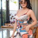 Conjunto estampado feminino