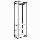 Conjunto Estante Com Prateleira De Cremalheira Central Com 4 prateleiras e 1 cabideiro 64 cm Comac
