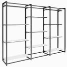 Conjunto Estante Cremalheira Central Com 11 Prateleiras Para Loja - Comac Conjunto Estante Cremalheira Central Com 11 Prateleiras Para Loja - Comac