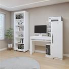 Conjunto Estante Flex 5 Prateleiras e Escrivaninha com 1 Porta Branco
