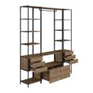 Conjunto Estantes Para Closet Steel Quadra 27802 Vermont Preto Fosco Artesano