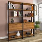 Conjunto Estantes para Livros Match 2 Portas Basculantes 6 Prateleiras Pinho/Preto - Pnr Móveis Conjunto Estantes para Livros Match 2 Portas Basculantes 6 Prateleiras Pinho/Preto - Pnr Móveis