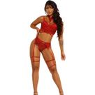 Conjunto Estilo Cropped com Bojo e Aro Rendado Calcinha Fio Dental Sensual Sexy Vermelho Conjunto Estilo Cropped com Bojo e Aro Rendado Calcinha Fio Dental Sensual Sexy Vermelho