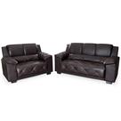 Conjunto Estofado 3/2 Lugares Bahamas Plus PU Marrom Hellen