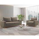 Conjunto Estofado Living + 1 Poltrona Napoles Perola