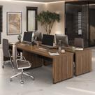 Conjunto Executivo 4 Mesas Tamburato 1600 para 4 Pessoas Elegante