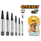 Conjunto Extrator De Parafusos Ingco ASE106 Com 6 Peças Em Aço Temperado Espiral