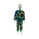 Conjunto Fábula Inverno Moletom Floral Rabisco Verde