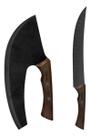 Conjunto Faca Butcher E Cutelo Multiuso Inox Churrasco Black Tramontina