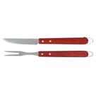 Conjunto Faca e Garfo Trinchante Inox Carne Churrasco MOR